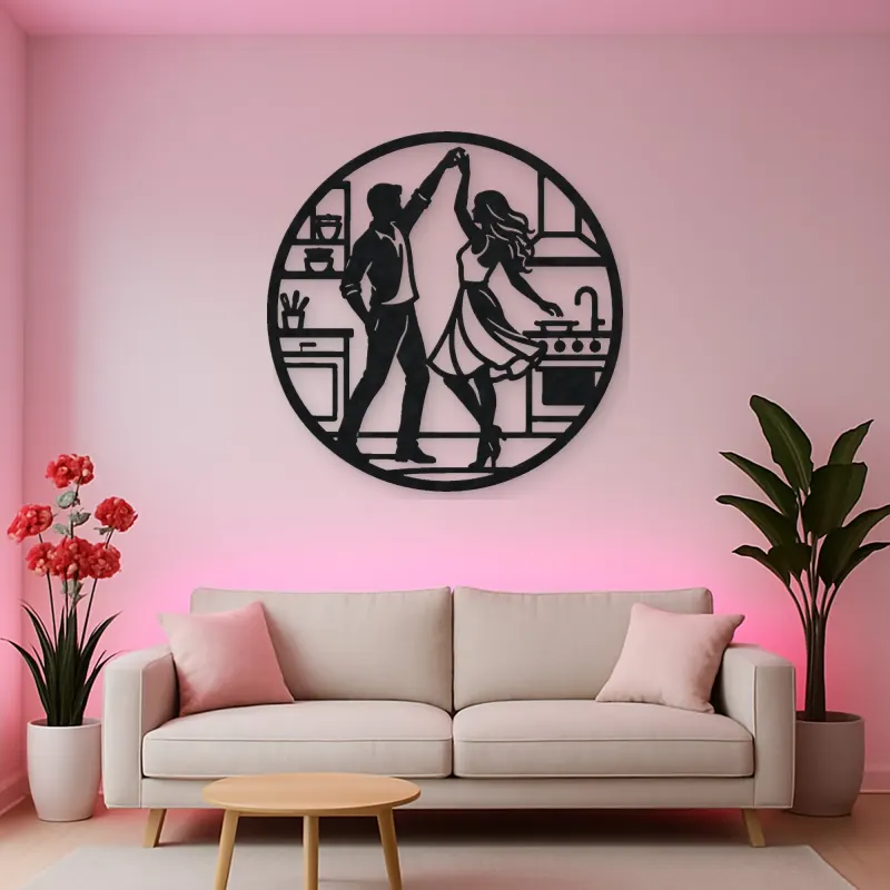 Dancing in Kitchen Metal Wall Art | Cozy Home Metal Decor