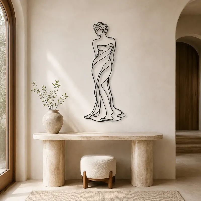 Classical Venus Line Metal Wall Art | Classical Figure Wall Decor - lifestyle view 3