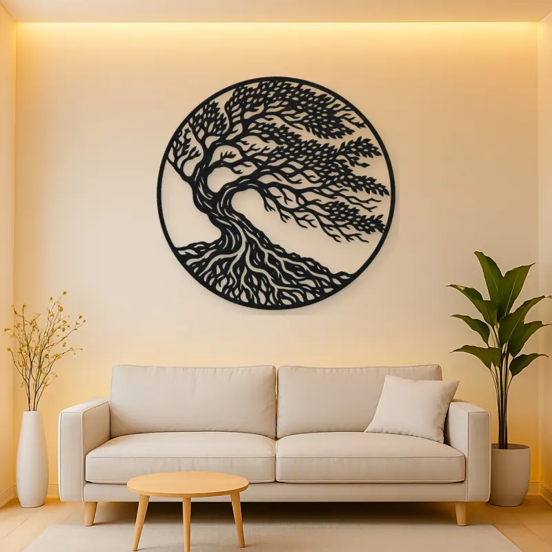 Windblown Tree Metal Wall Art | Botanical Metal Wall Decor