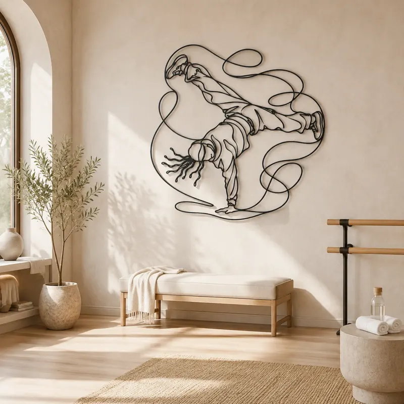 Décoration murale en métal Breakdance Windmill | Décor mural silhouette de danse