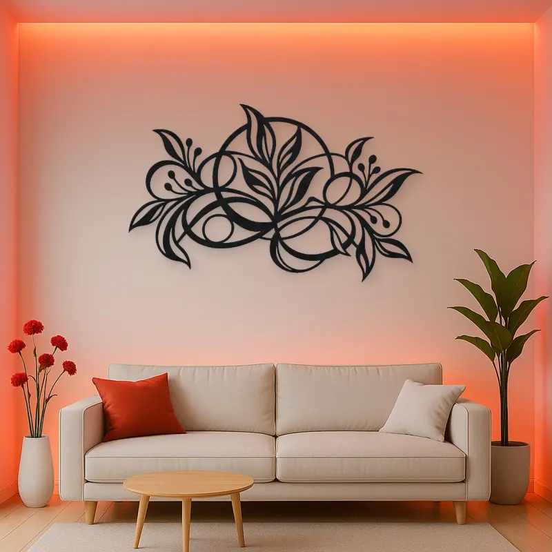 Botanical Abstract Fusion Metal Wall Art | Modern Abstract Metal Decor
