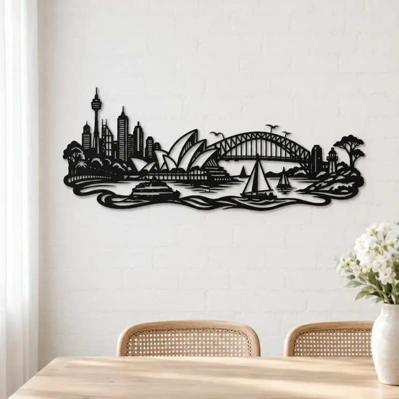 Sydney Harbour Flow Metal Wall Art | Travel and City Wall Decor - lifestyle view 4