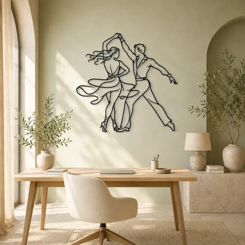 Salsa Couple Spin Metal Wall Art | Couple Dance Wall Decor - lifestyle view 4