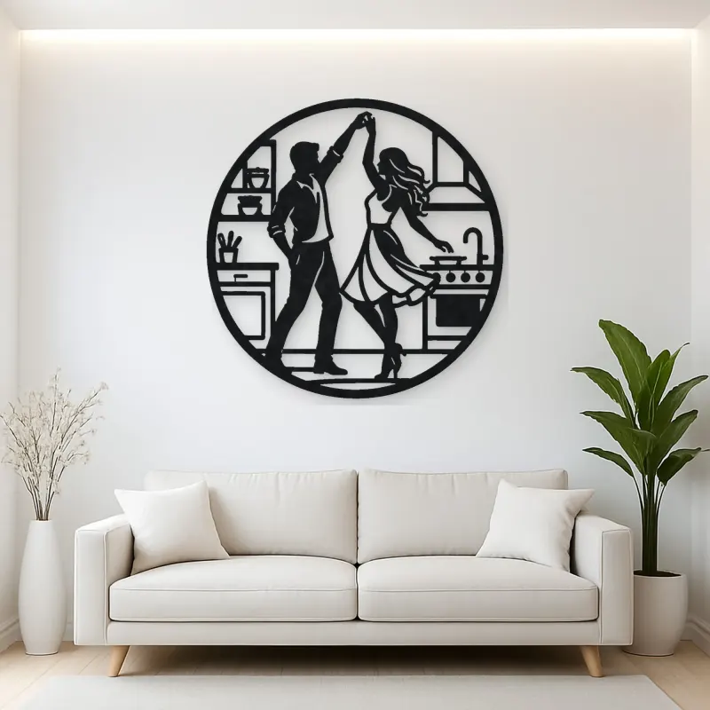 Dancing in Kitchen Metal Wall Art | Cozy Home Metal Decor