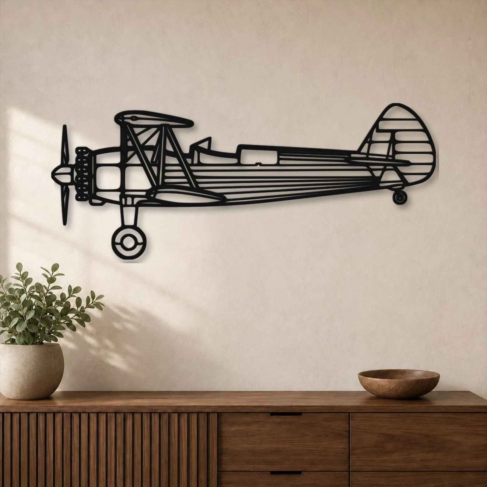 Décoration murale en métal d'avion
