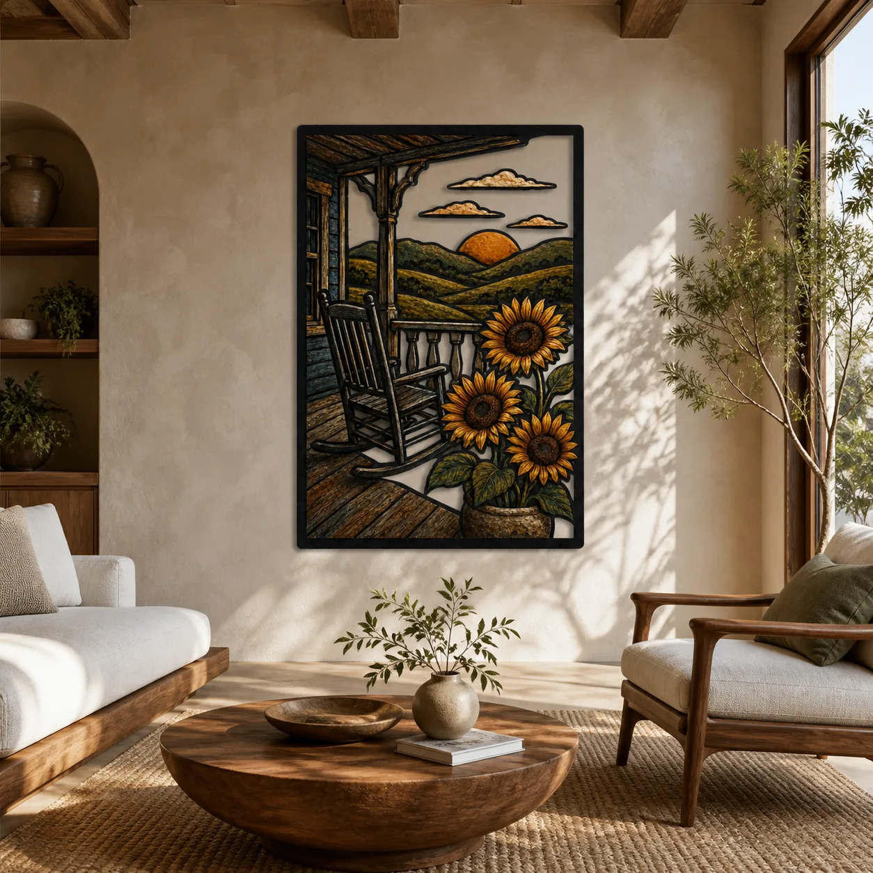 Decoración mural de metal