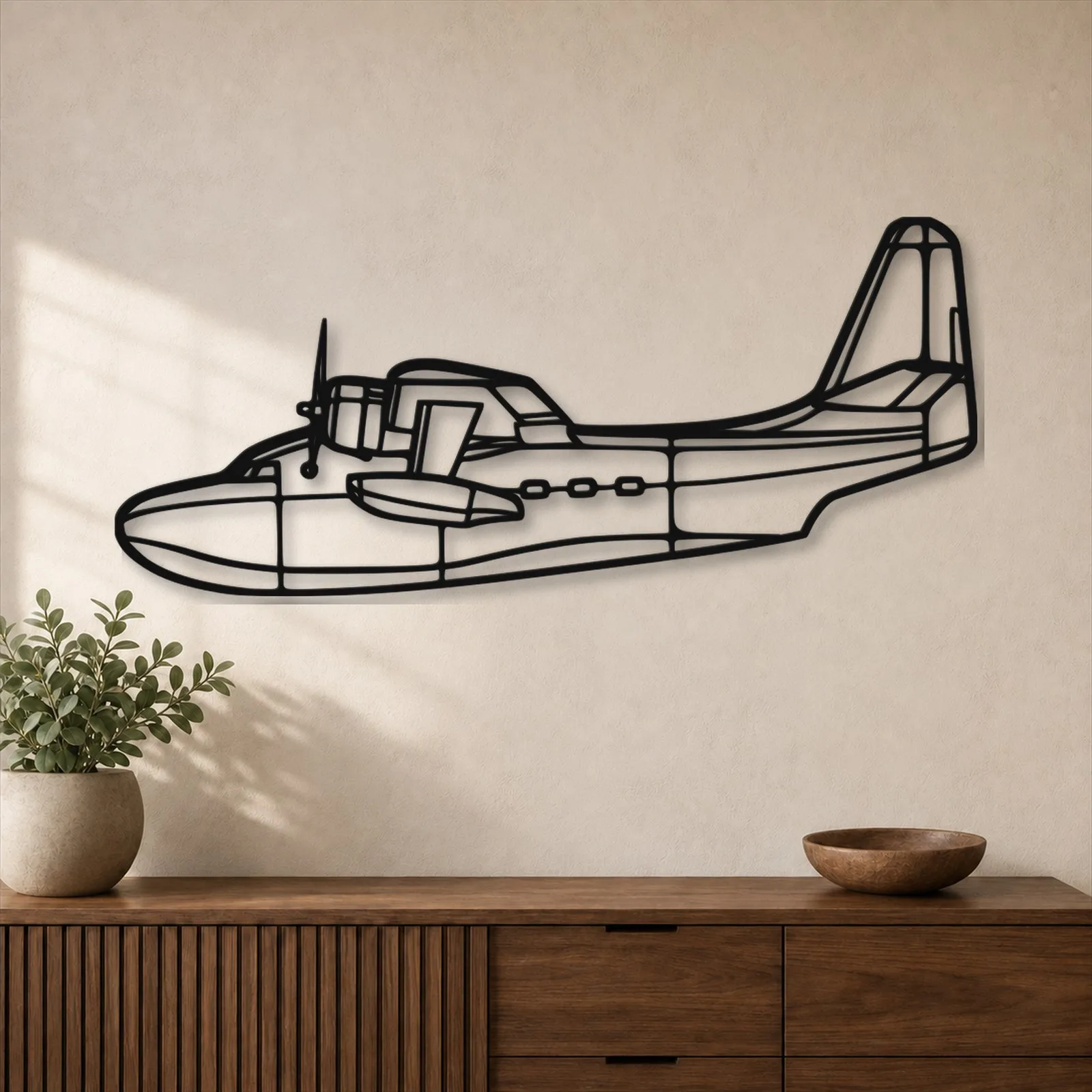 Décoration murale en métal d'avion
