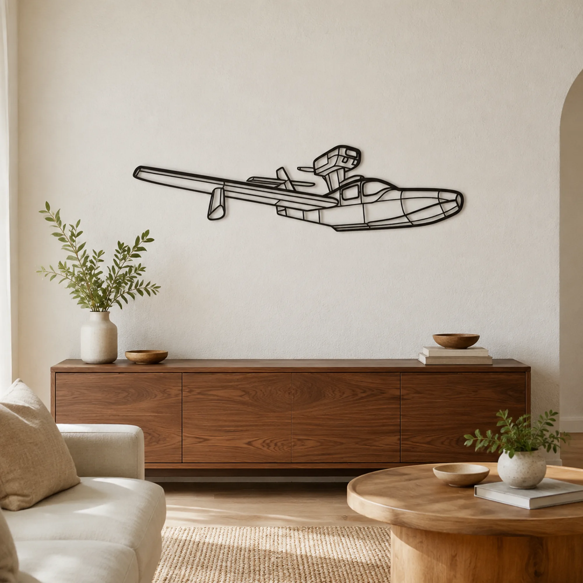 Arte mural de metal de aviones