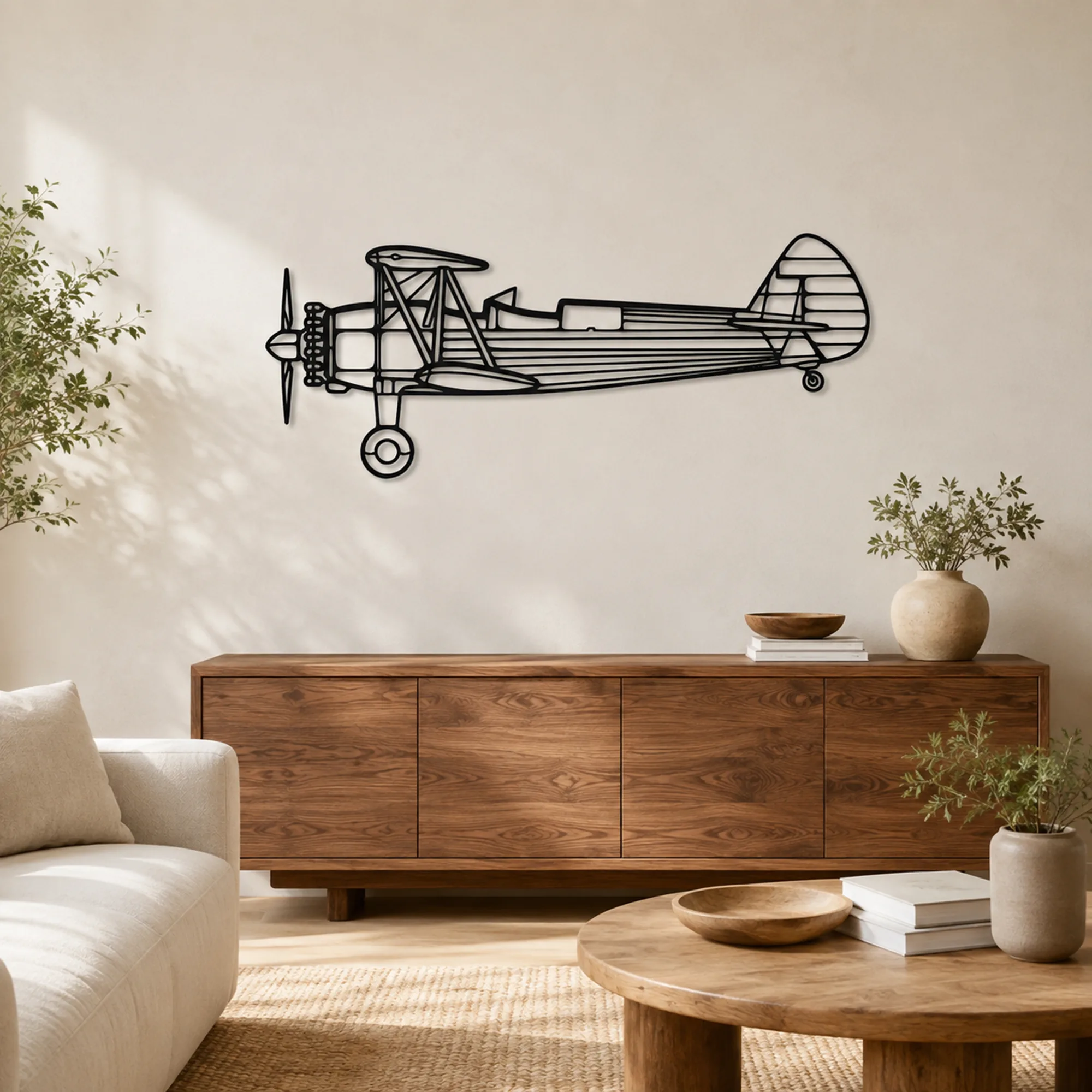Arte mural de metal de aviones