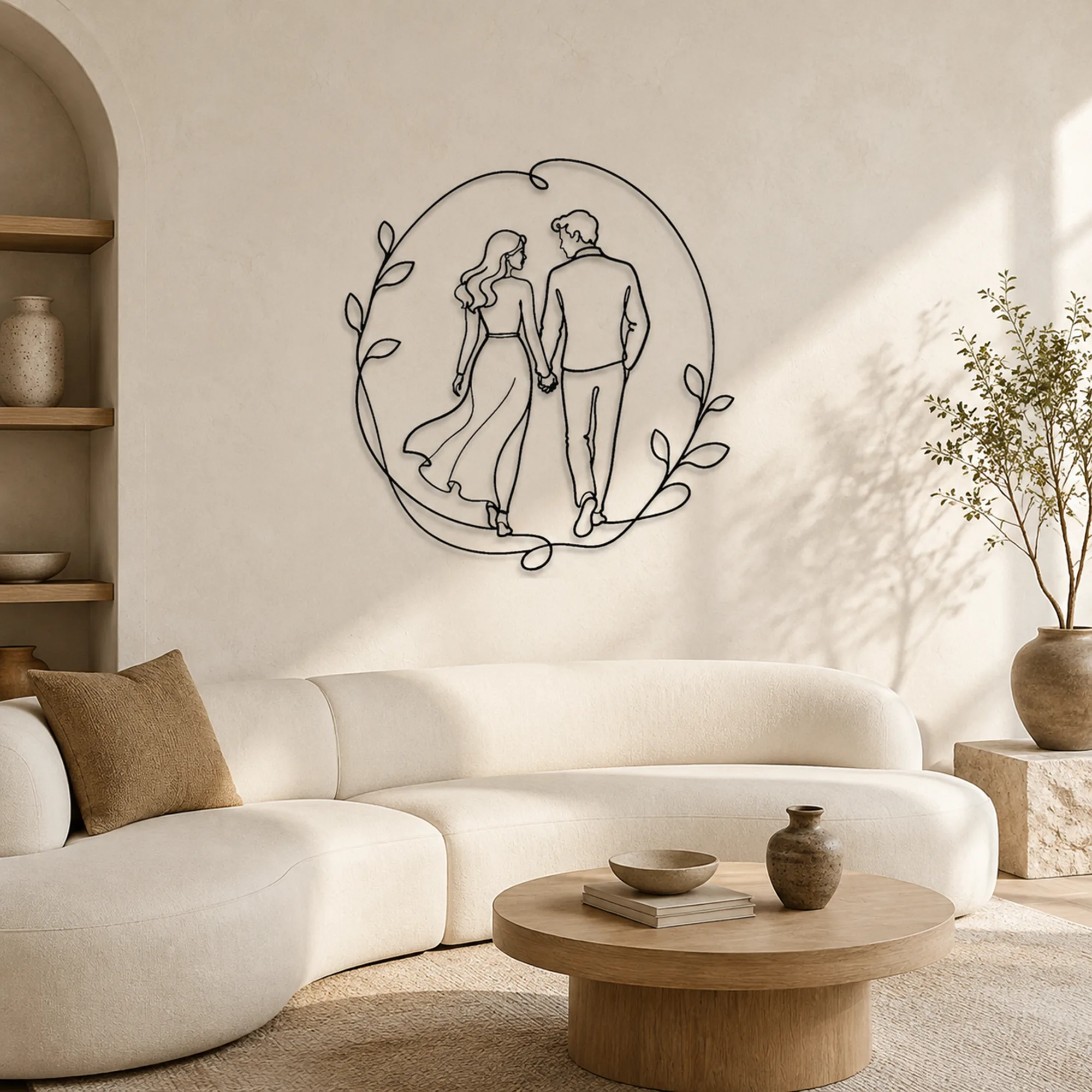 Décoration murale en métal art linéaire