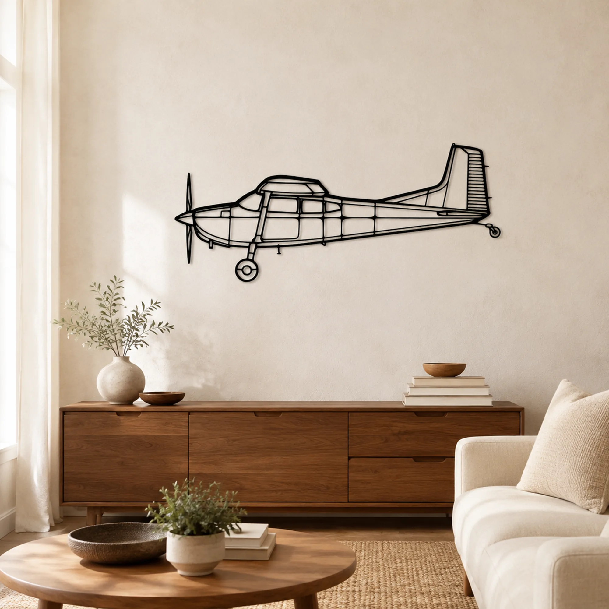 Arte mural de metal de aviones