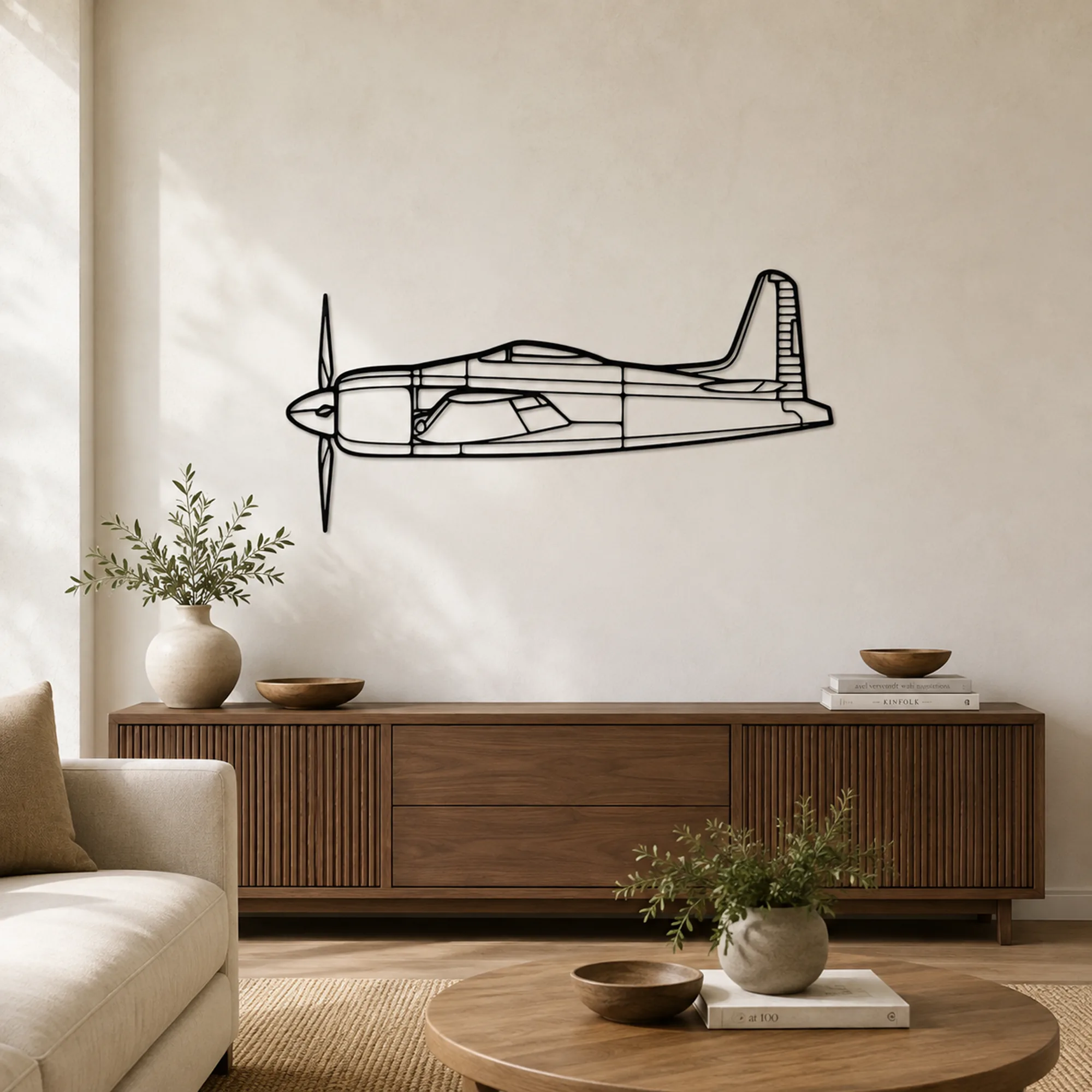 Arte mural de metal de aviones
