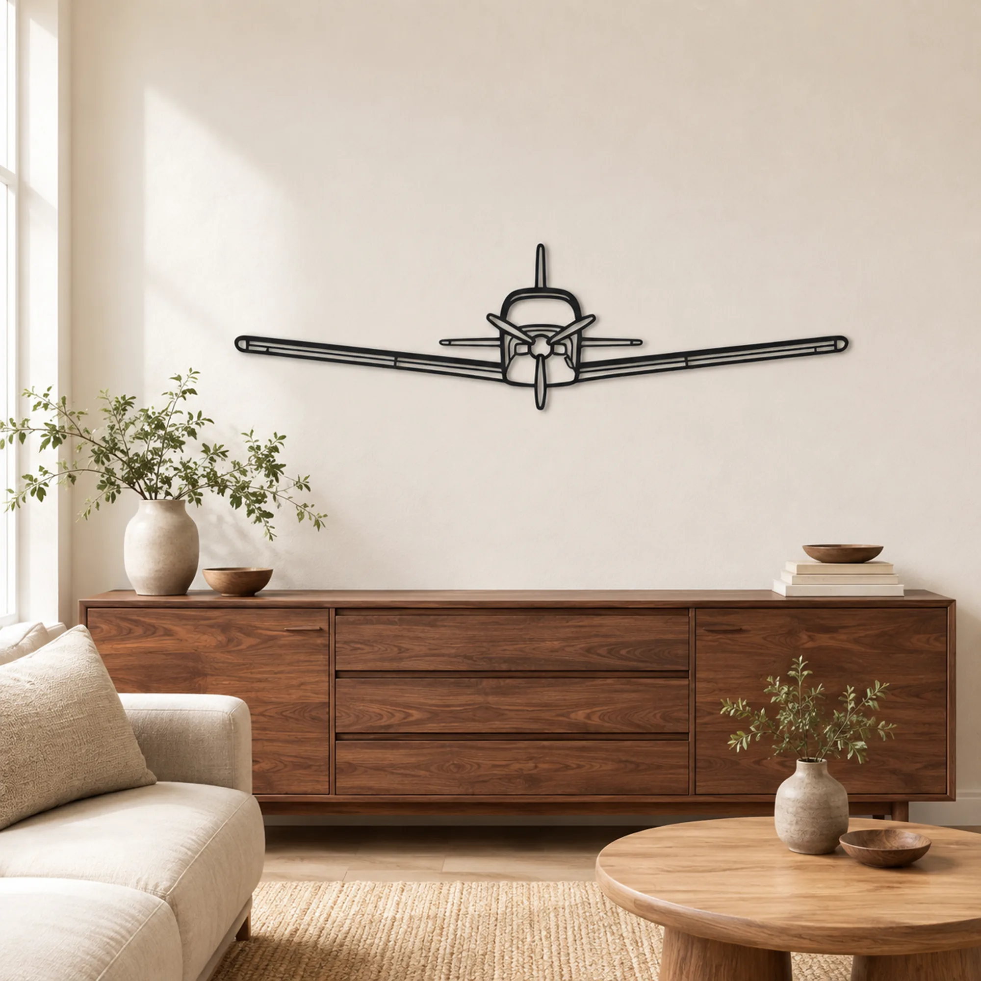 Arte mural de metal de aviones