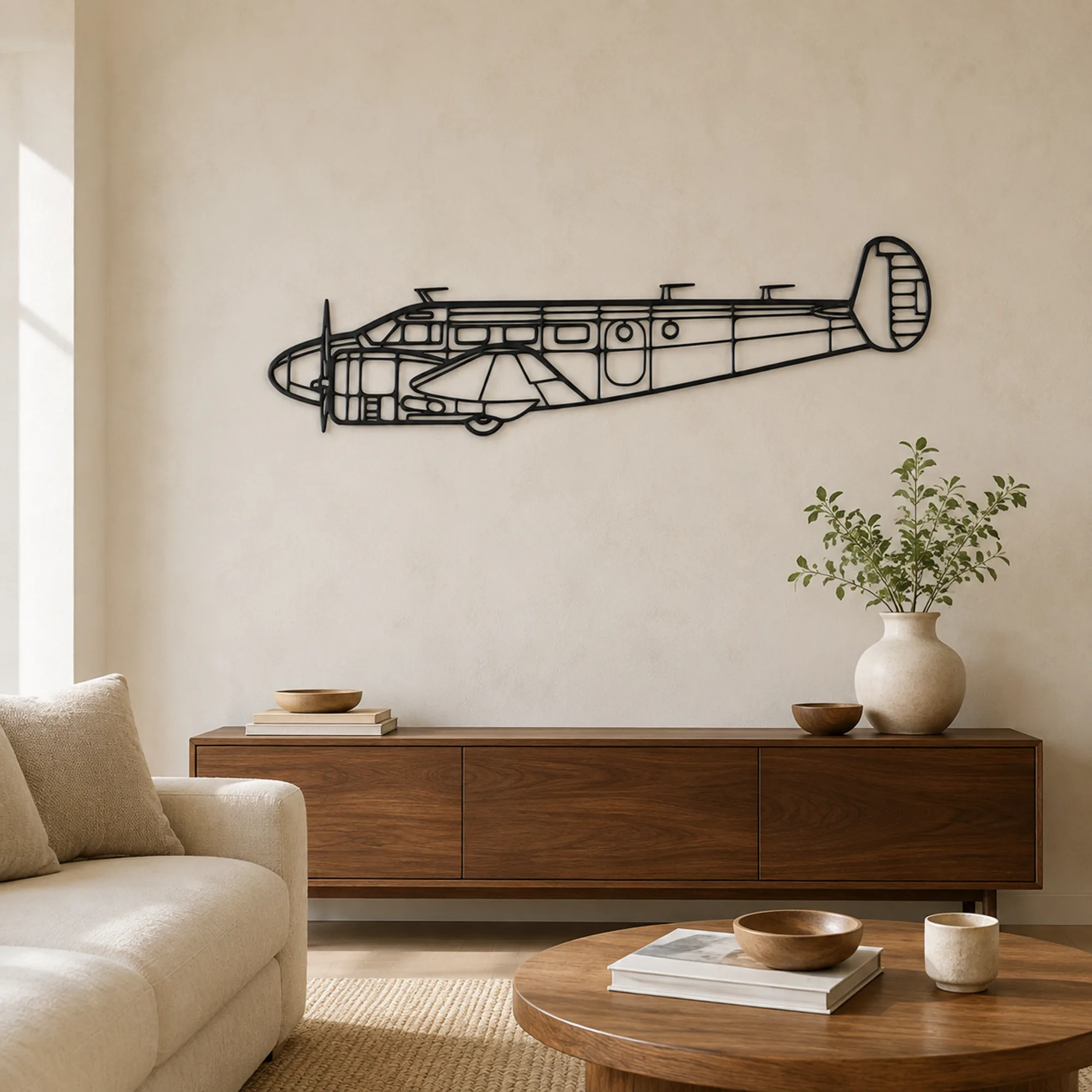 Arte mural de metal de aviones